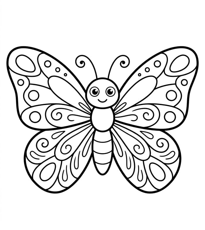 Boldog pillangó színező