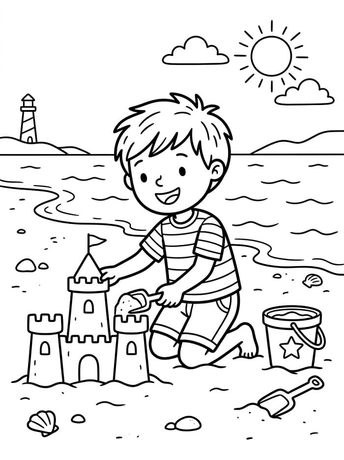 Fiú a strandon