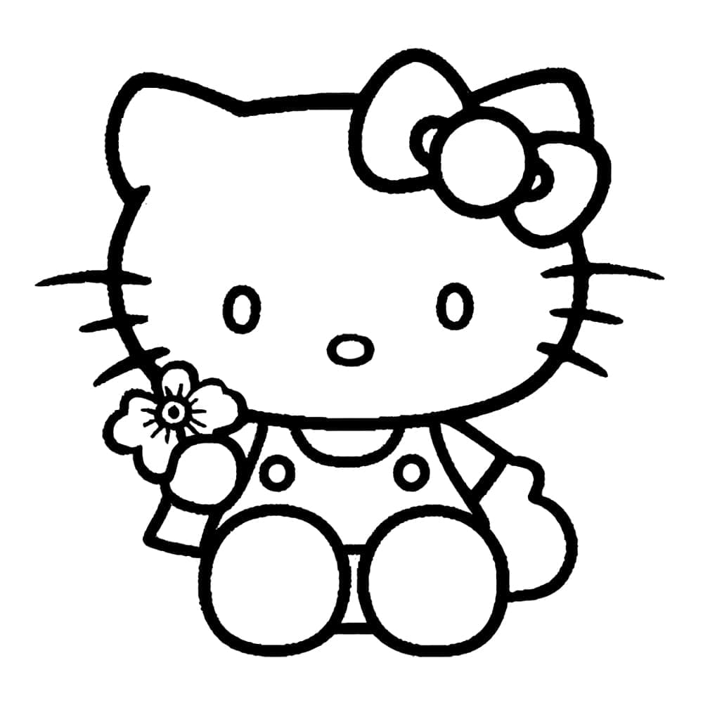 Hello Kitty és virág