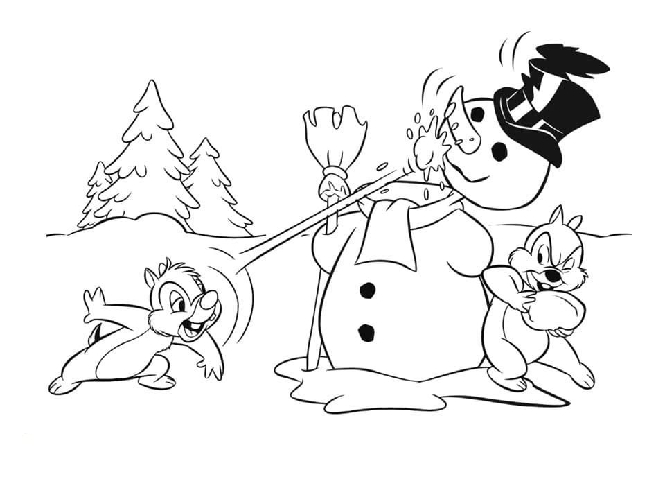 Chip és Dale nyomtatható gyerekeknek