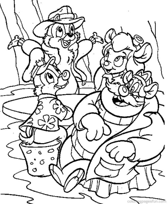 Chip és Dale színezésre