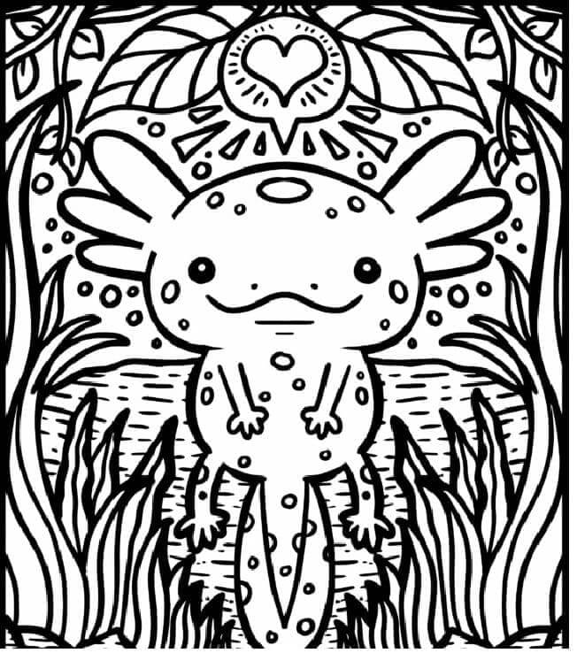 Nyomtatható axolotl gyerekeknek