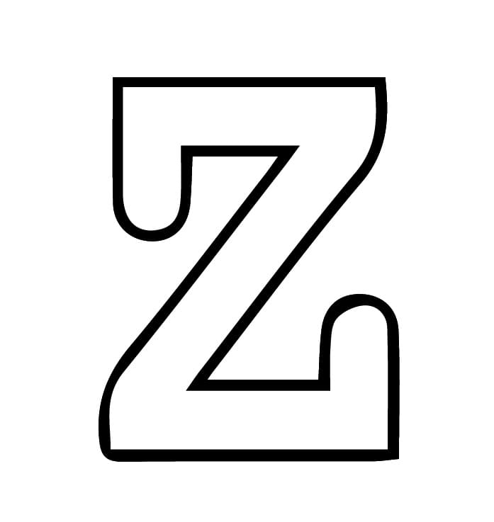 Z betű ábécé színező