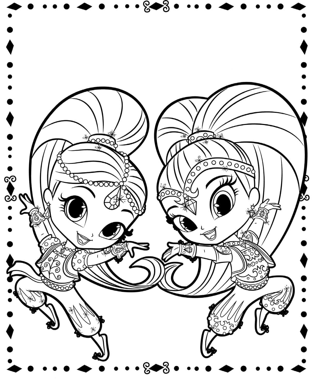 Shimmer és Shine színező