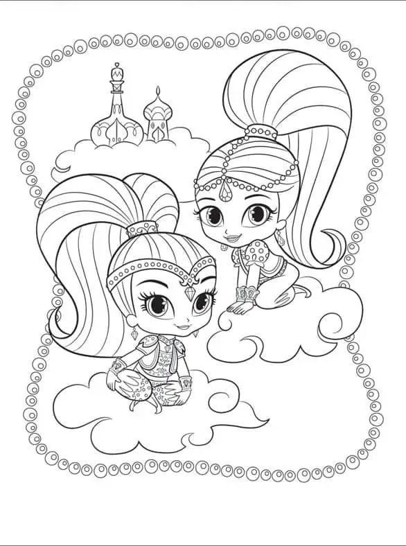 Shimmer és Shine színezhető lapok
