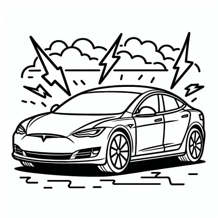 Tesla Nyomtatható Gyerekeknek színező