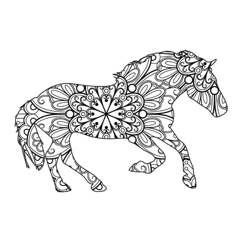 Ingyenesen Nyomtatható Ló mandala