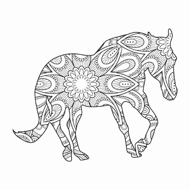 Ló mandala Ingyenes Gyerekeknek