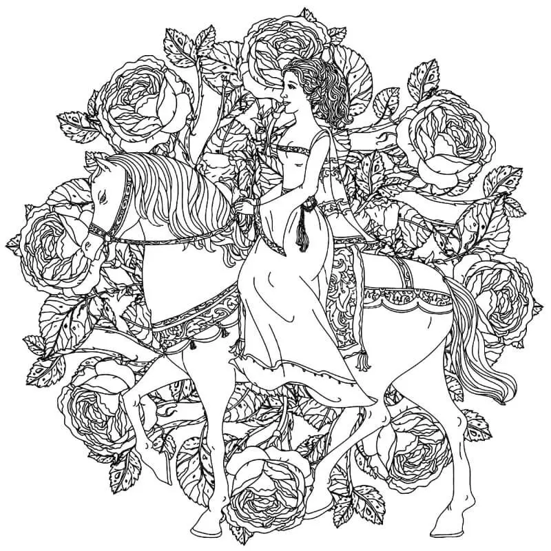Ló mandala Nyomtatáshoz