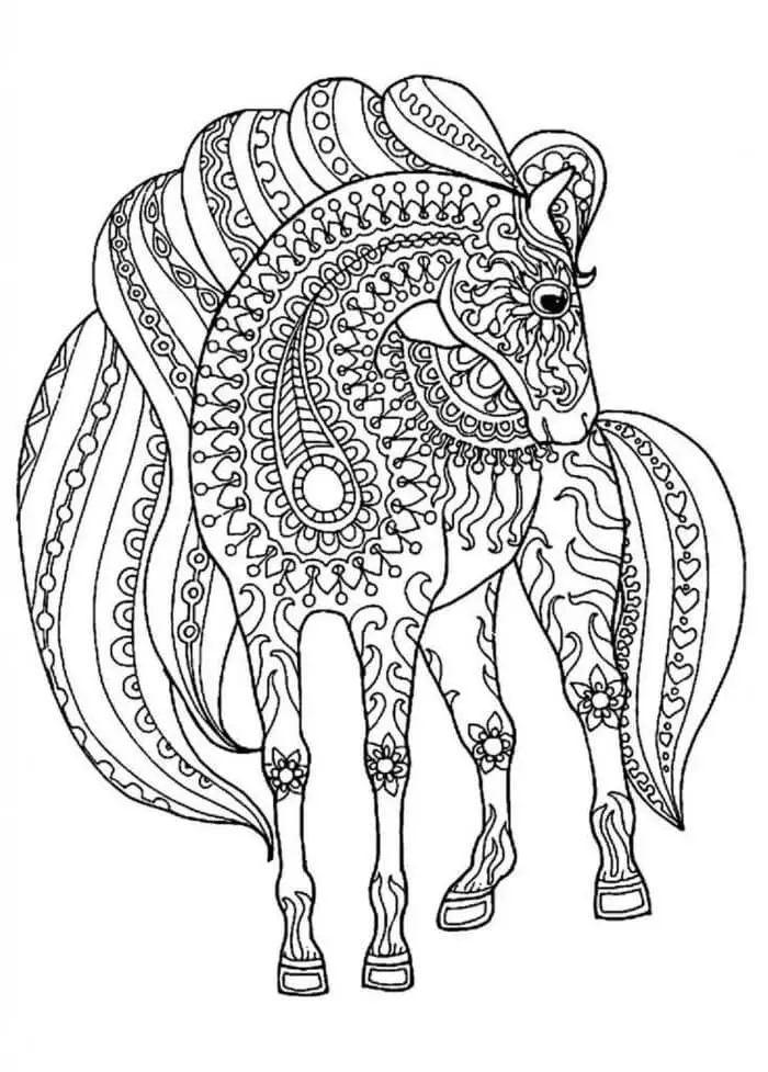 Ló mandala Nyomtatható Ingyen
