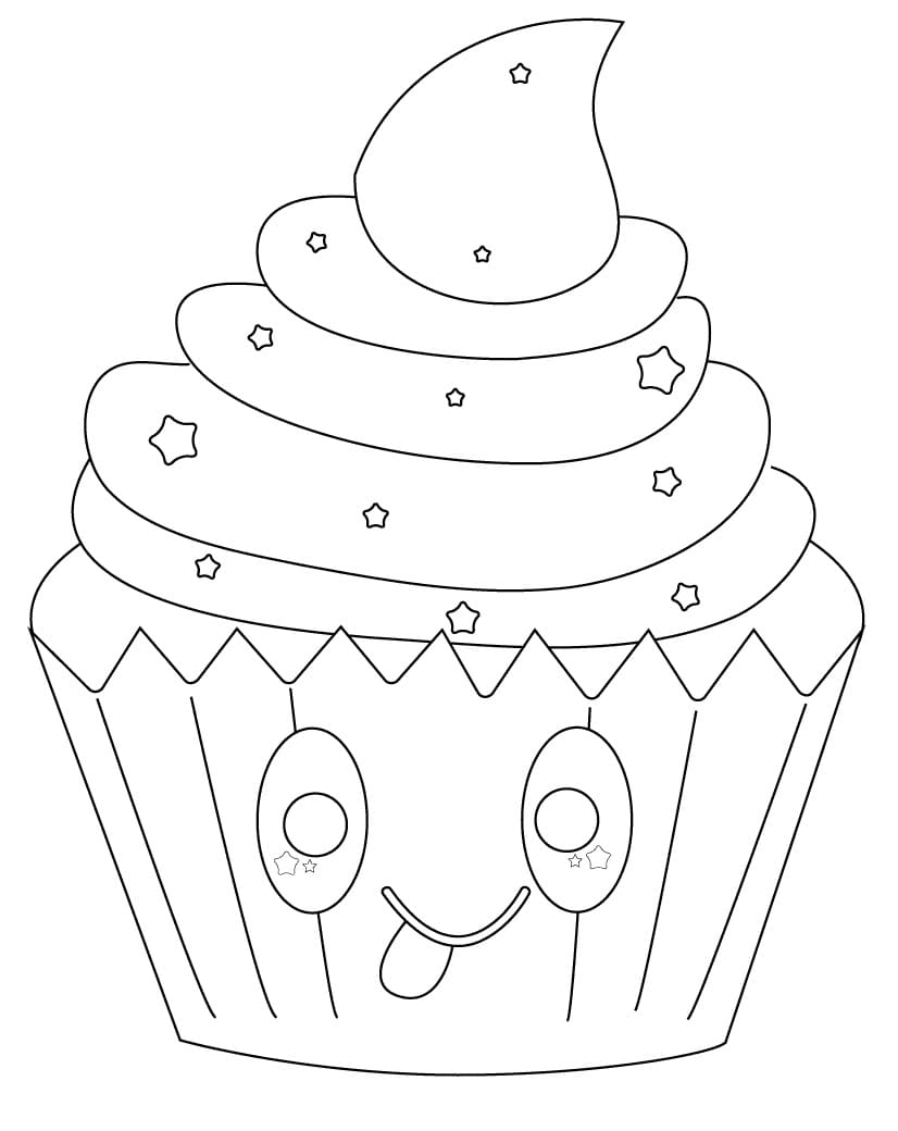 Nyomtatható Kawaii Cupcake