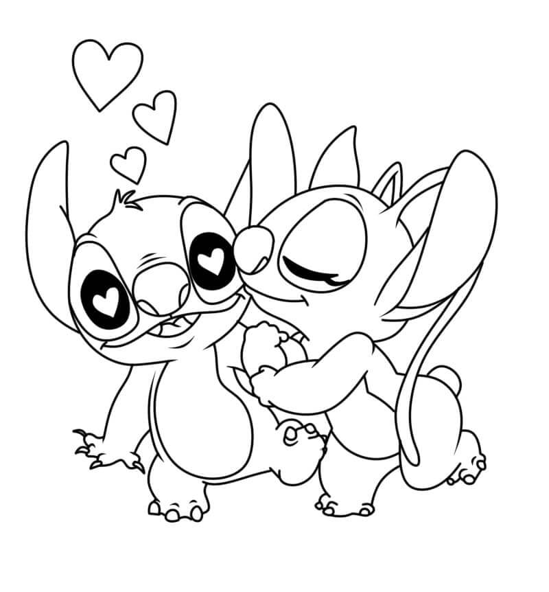 Ingyenes nyomtatható Stitch és Angel