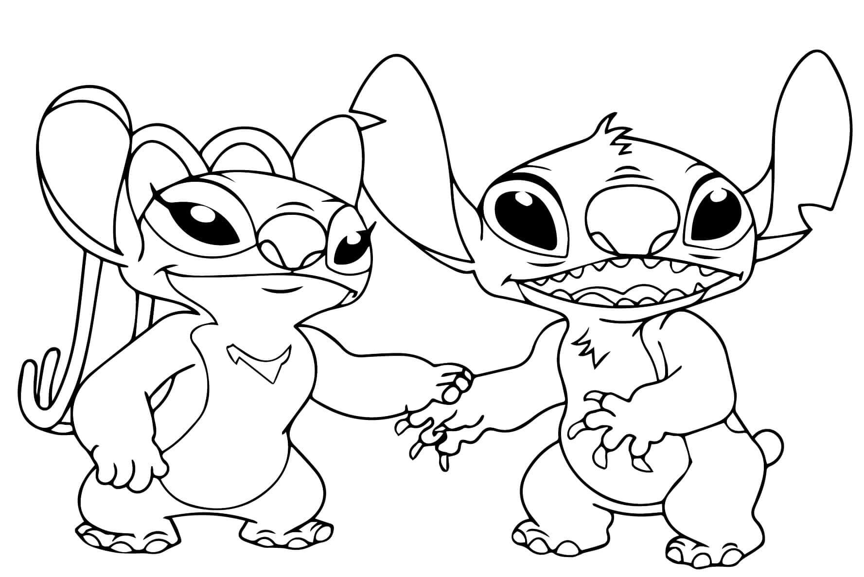 Ingyenes Stitch és Angel nyomtatható