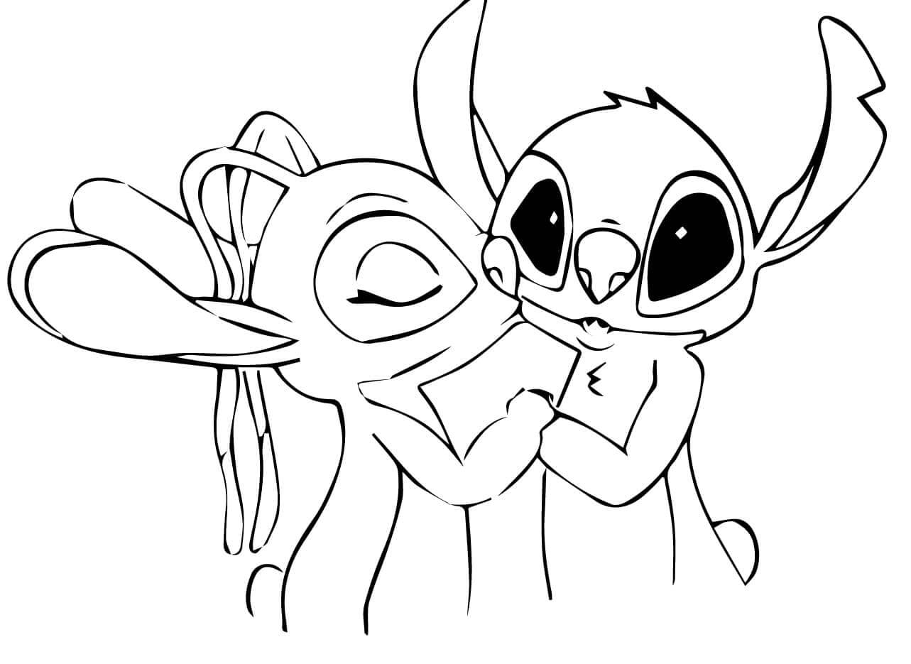 Kép Stitch és Angel nyomtatható