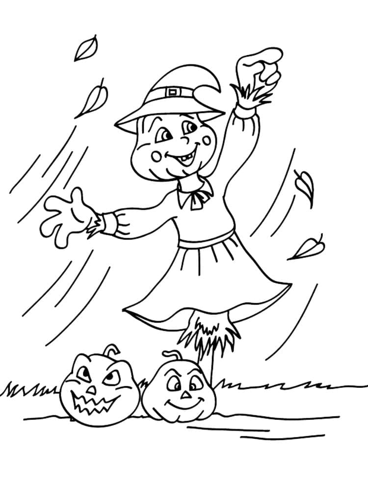 Madárijesztő és Halloween Tökök