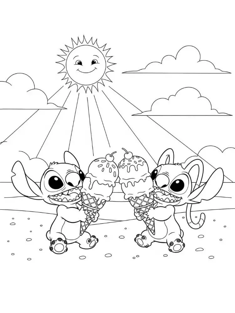 Nyomtatható Stitch és Angel