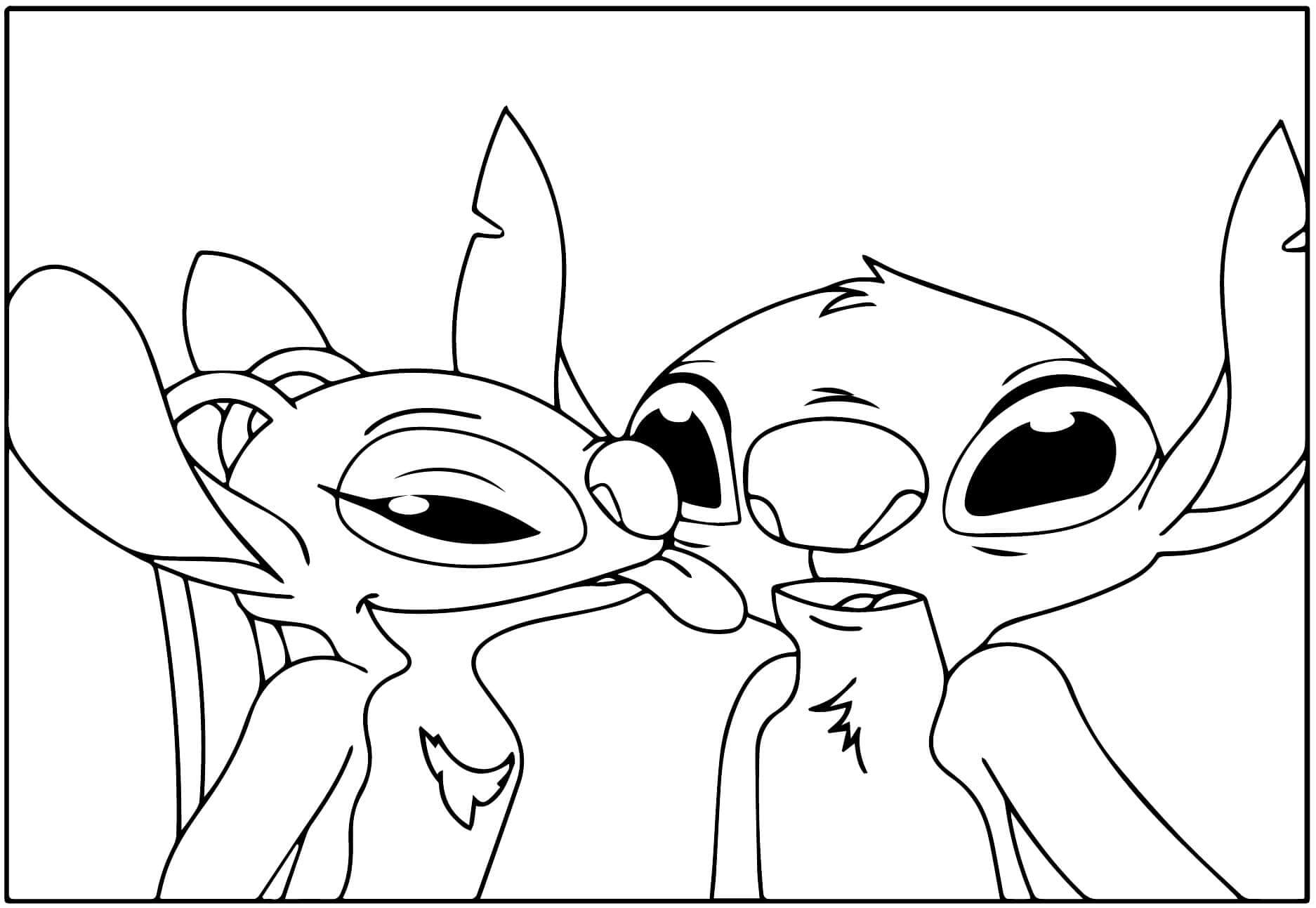 Stitch és Angel színező
