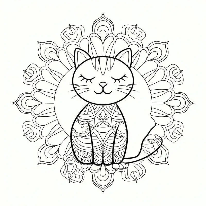 Bámulatos Macska Mandala