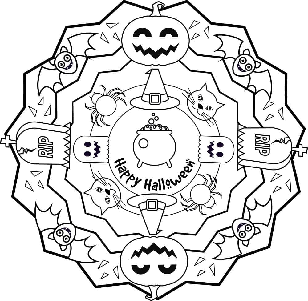 Halloween Mandala Gyerekeknek