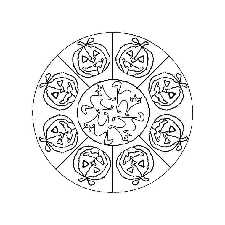 Halloween Mandala Nyomtatható