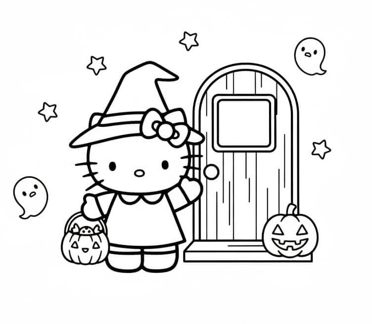 Hello Kitty Halloween Nyomtatható Gyerekeknek