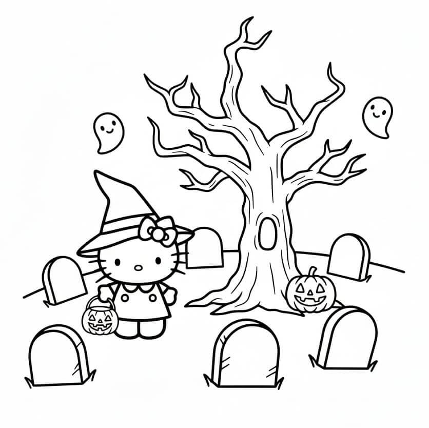 Hello Kitty Halloween Nyomtatható Kép