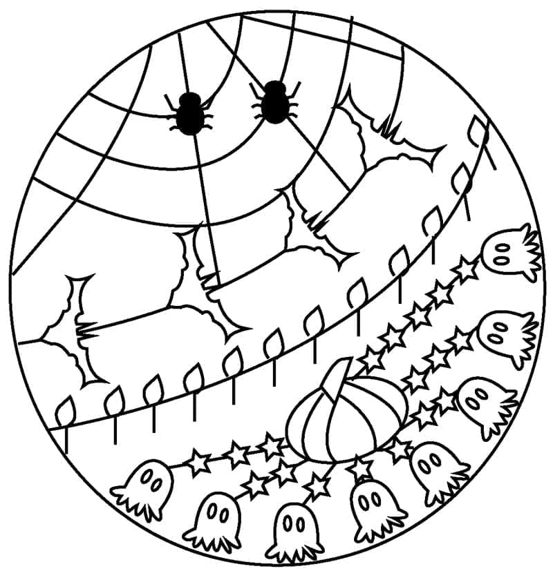 Ingyenes Halloween Mandala Nyomtatható