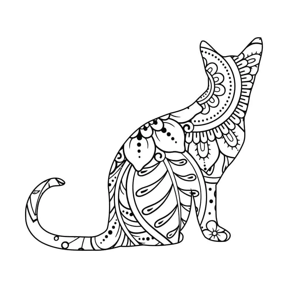 Ingyenes Macska Mandala Gyerekeknek