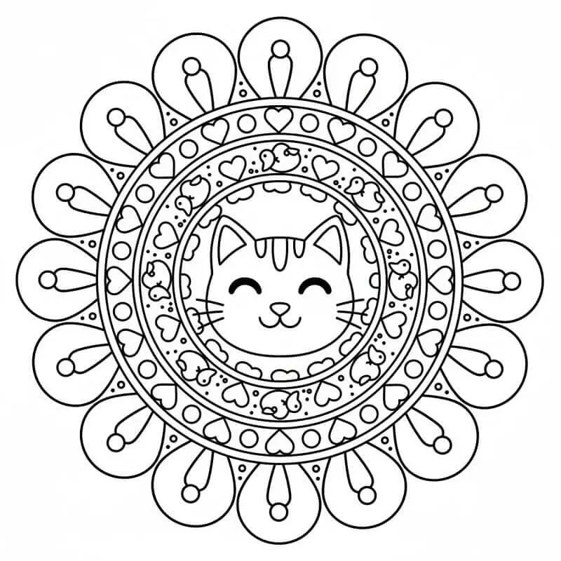 Káprázatos Macska Mandala