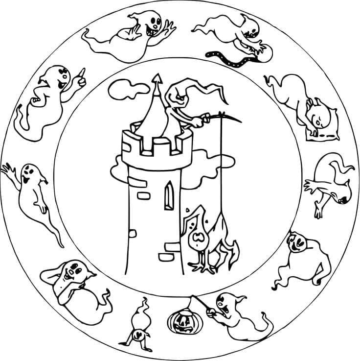 Könnyű Halloween Mandala