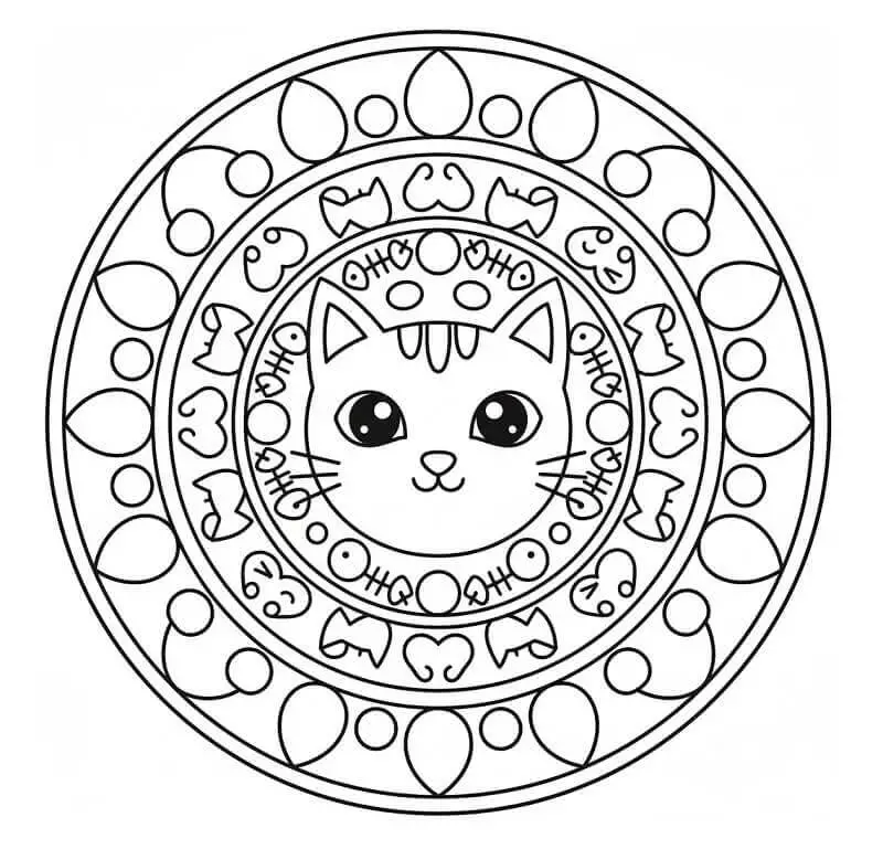 Lenyűgöző Macska Mandala