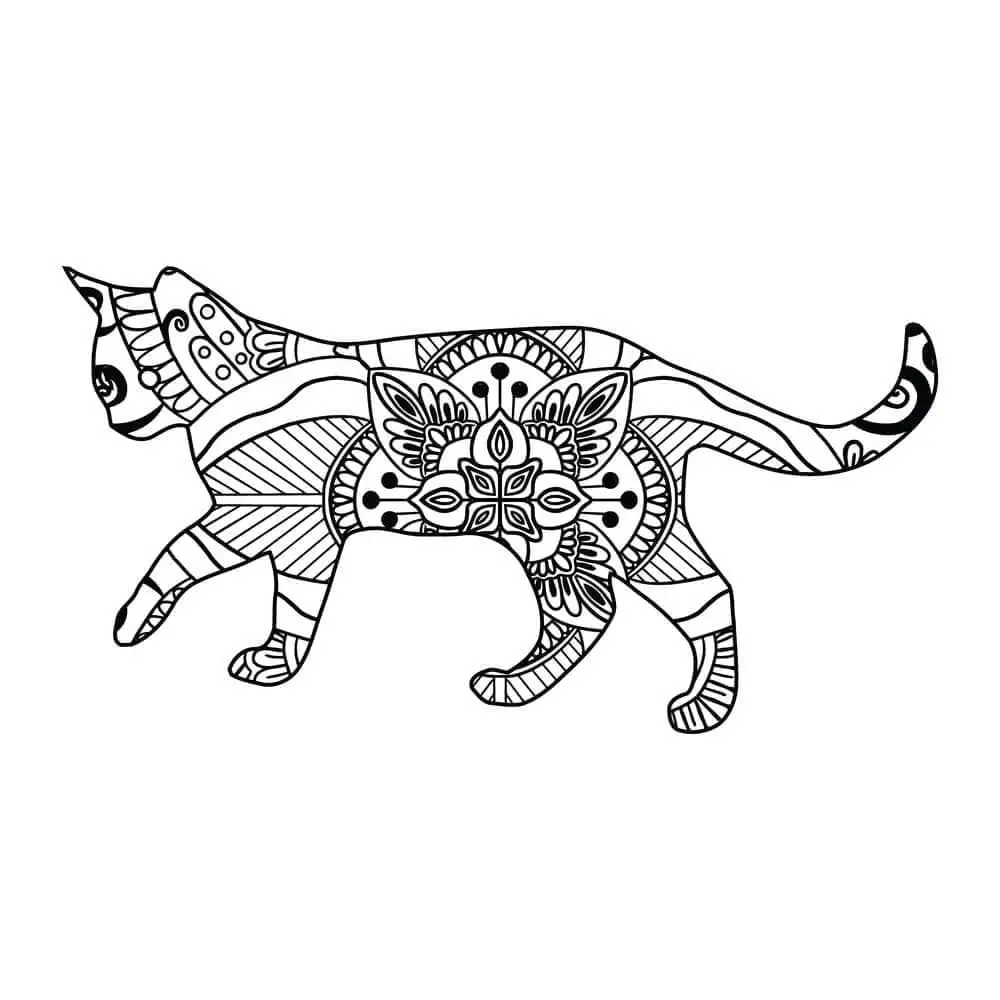 Macska Mandala Nyomtatható