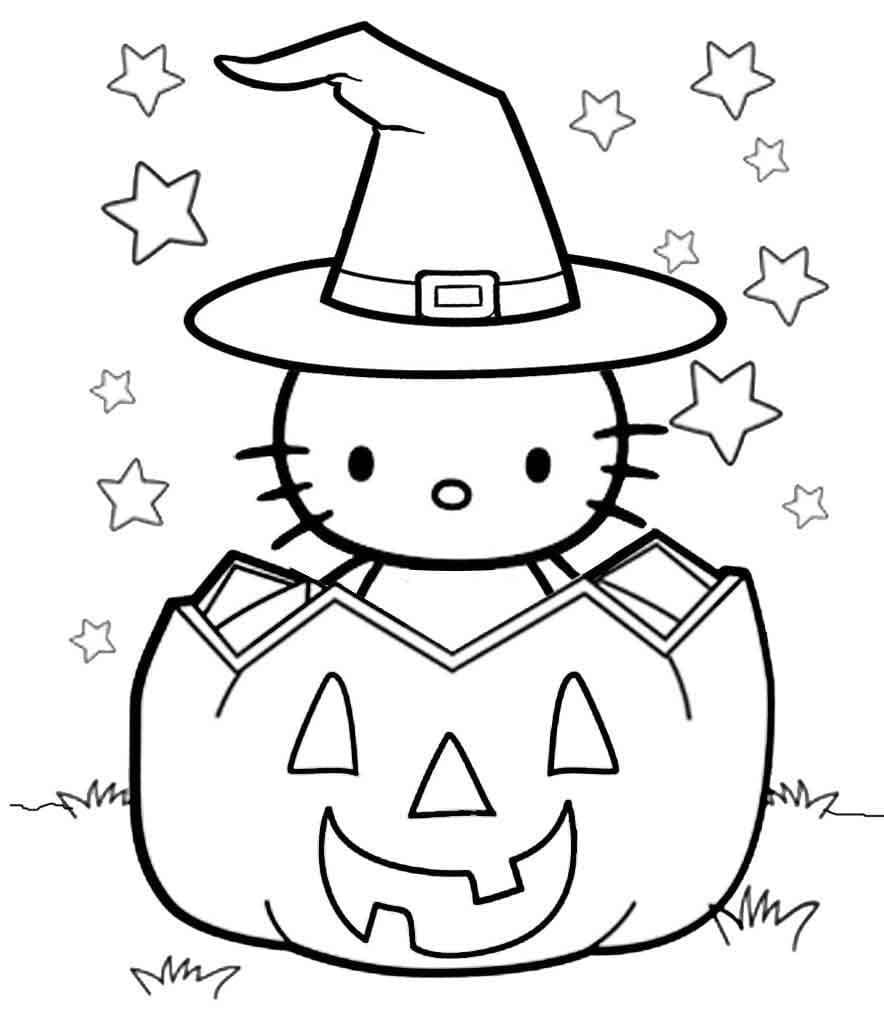 Hello Kitty Halloween színező