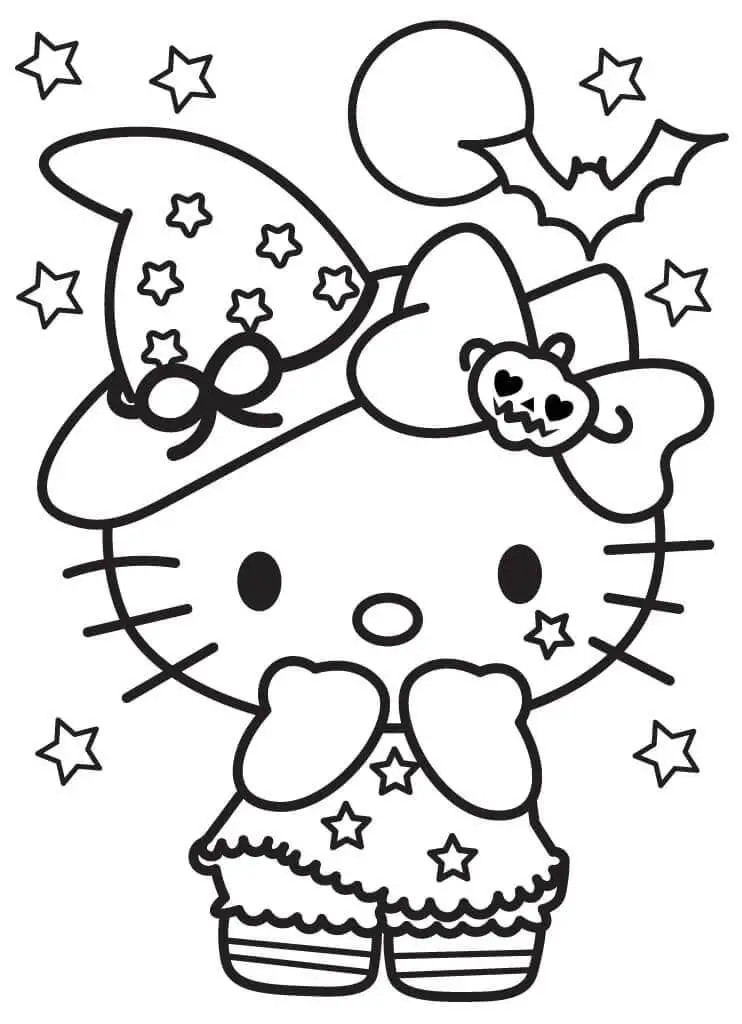 Nyomtatható Hello Kitty Halloween Gyerekeknek