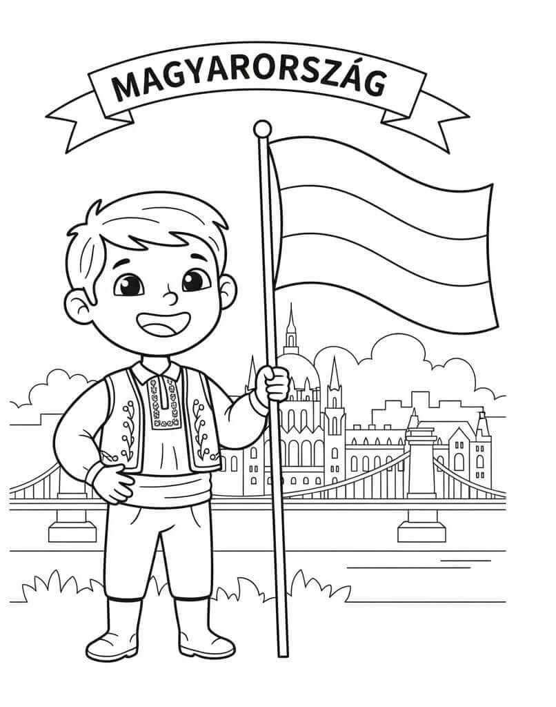 Fiú és Magyarország Zászlaja