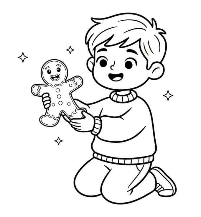 Fiú és Mézeskalács Ember