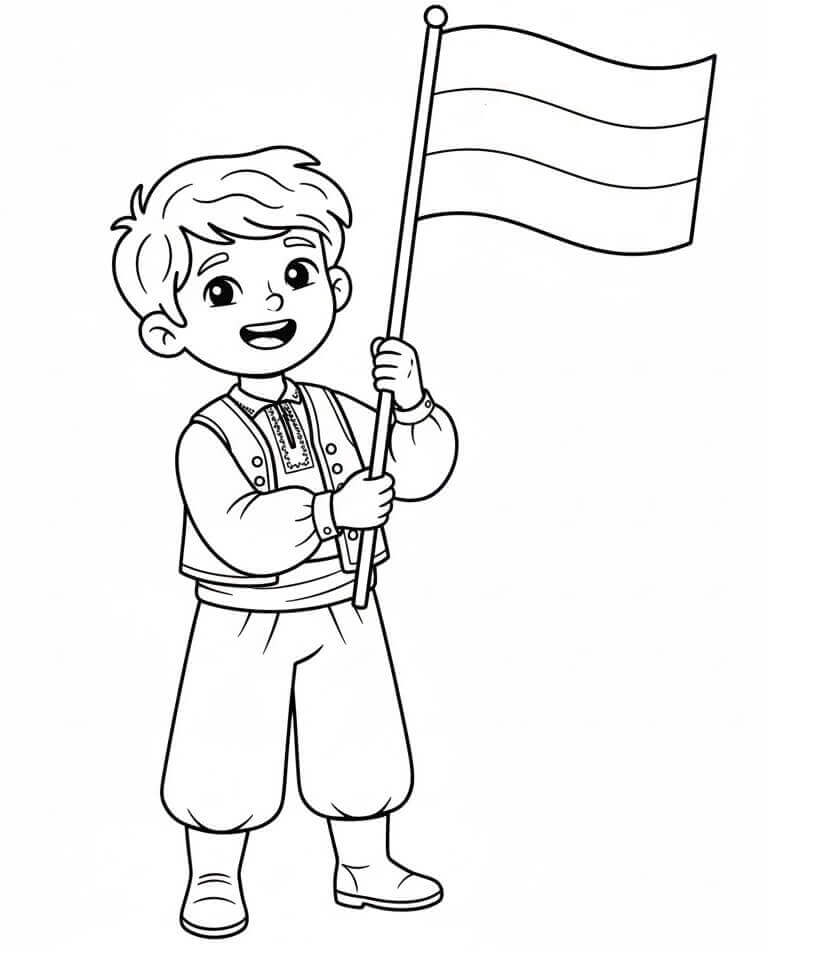 Fiú Magyarország Zászlajával