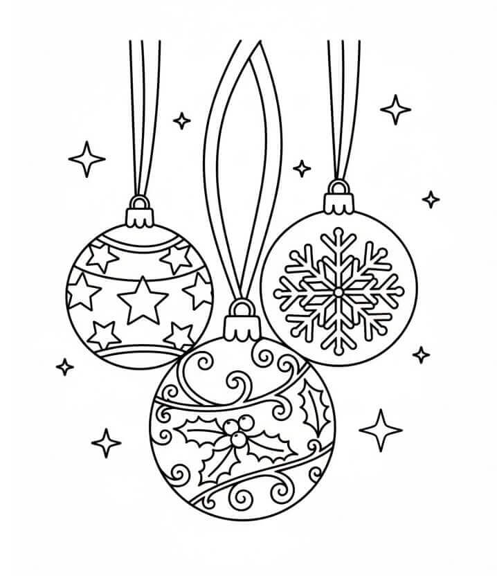 Karácsonyi Díszek színező