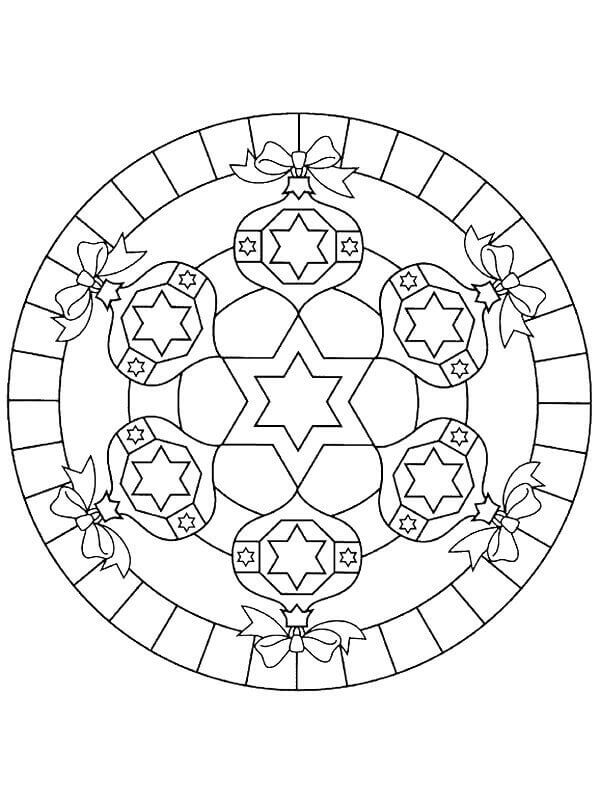 Ingyenes Karácsonyi Mandala Nyomtatható
