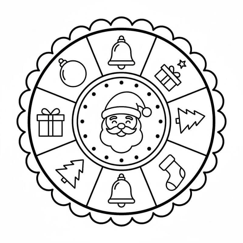 Karácsonyi Mandala Nyomtatható Gyerekeknek