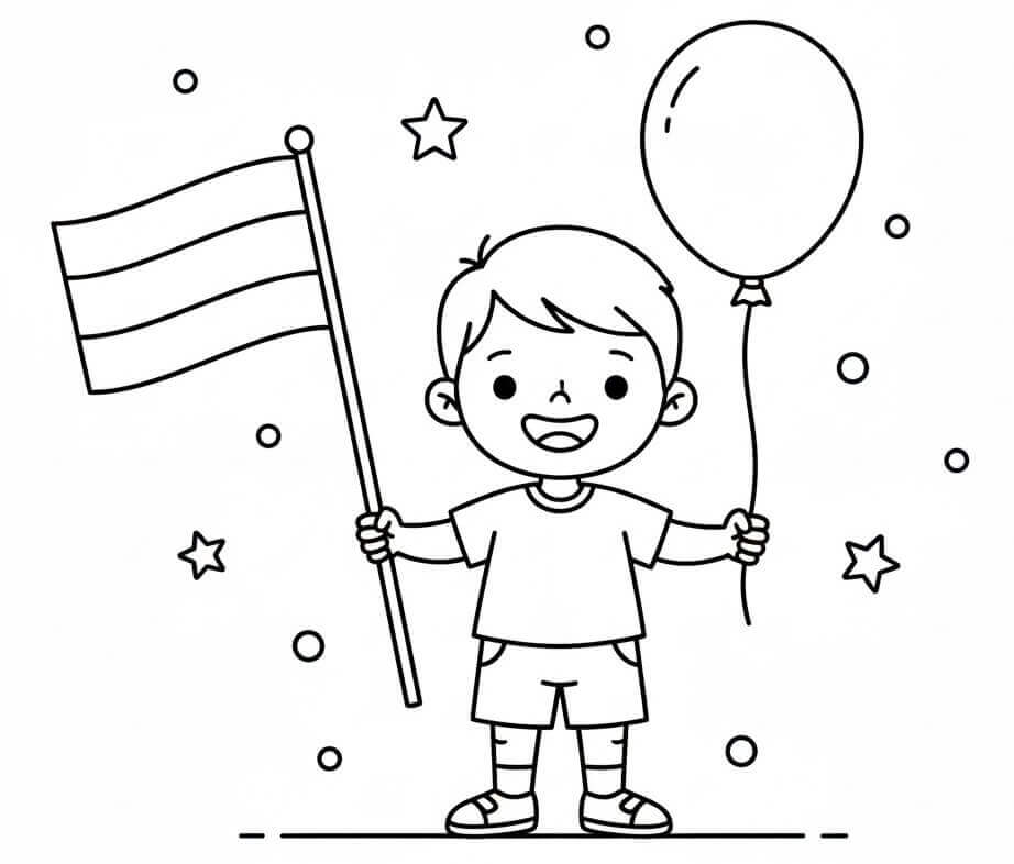 Kisfiú és Magyarország Zászlaja