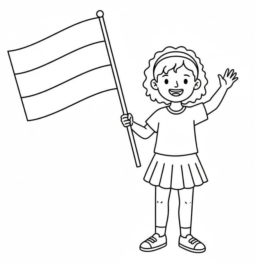 Kislány Magyarország Zászlajával