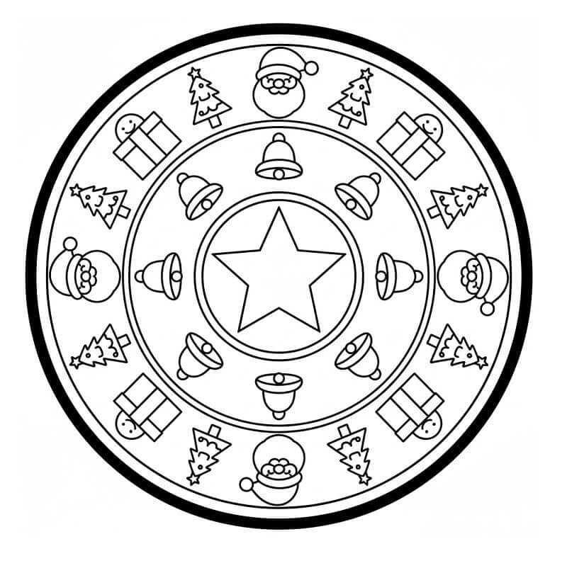 Nyomtatható Karácsonyi Mandala