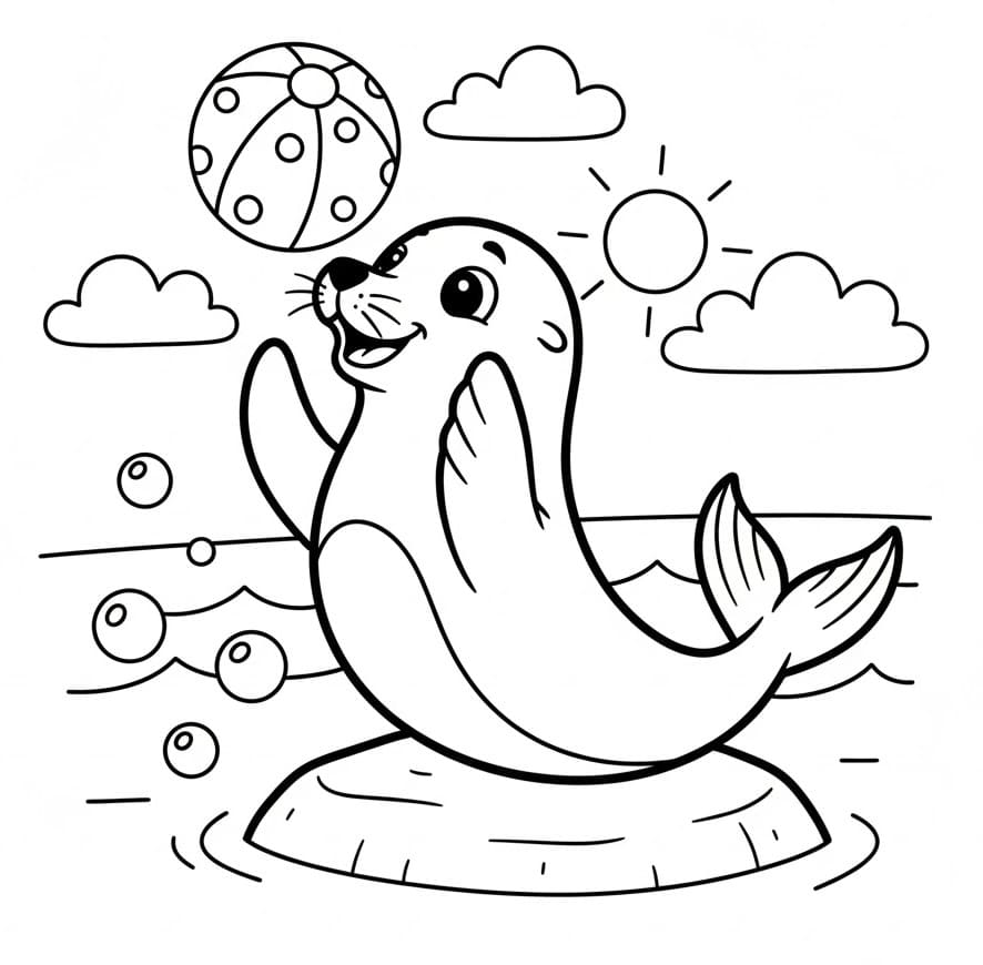 Oroszlánfóka színező