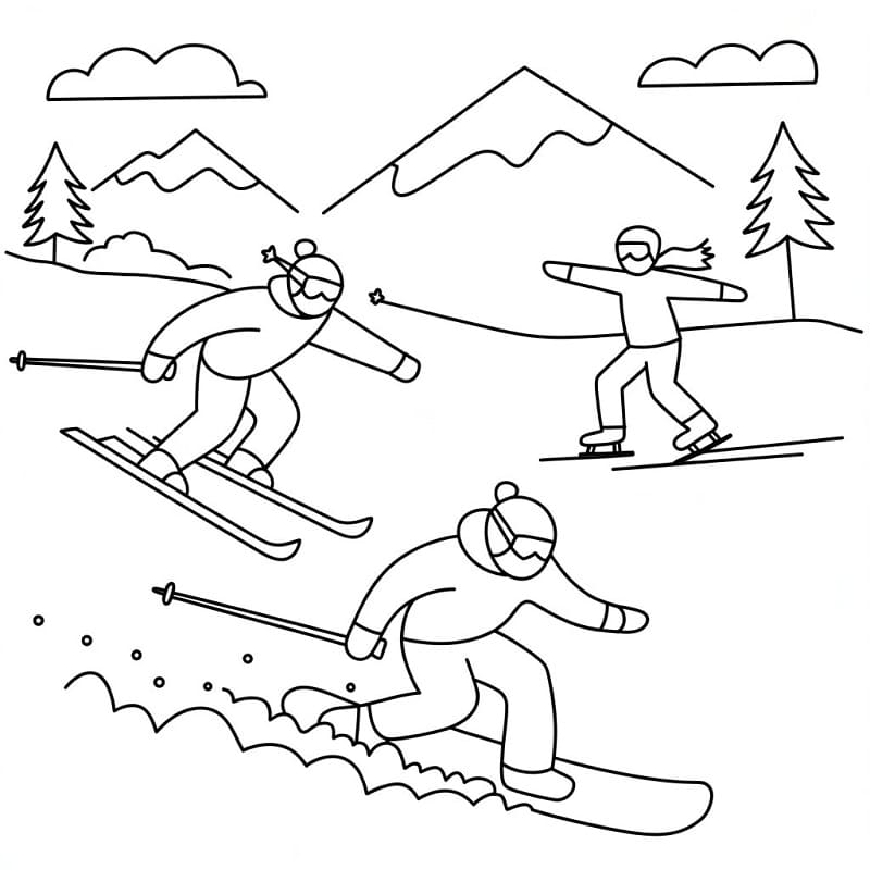 Téli Sport Nyomtatható