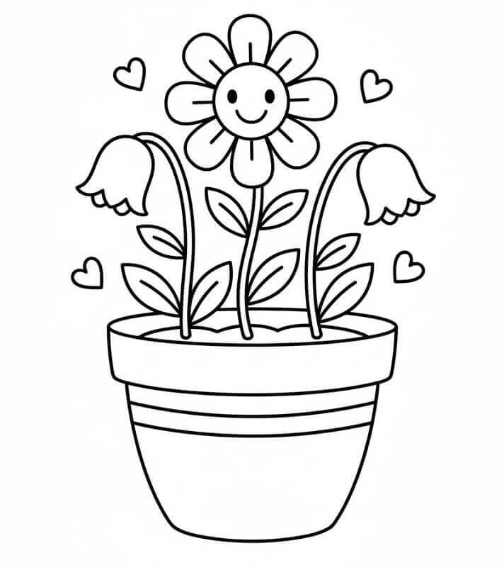 Virágcserép színező