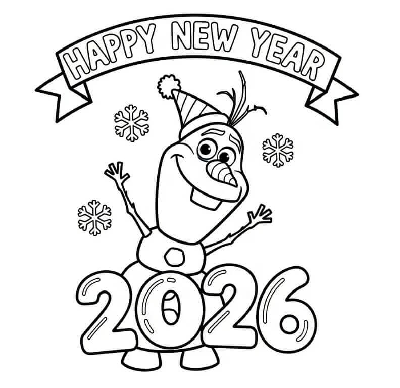 Boldog Újévet 2026 Olaf-fal