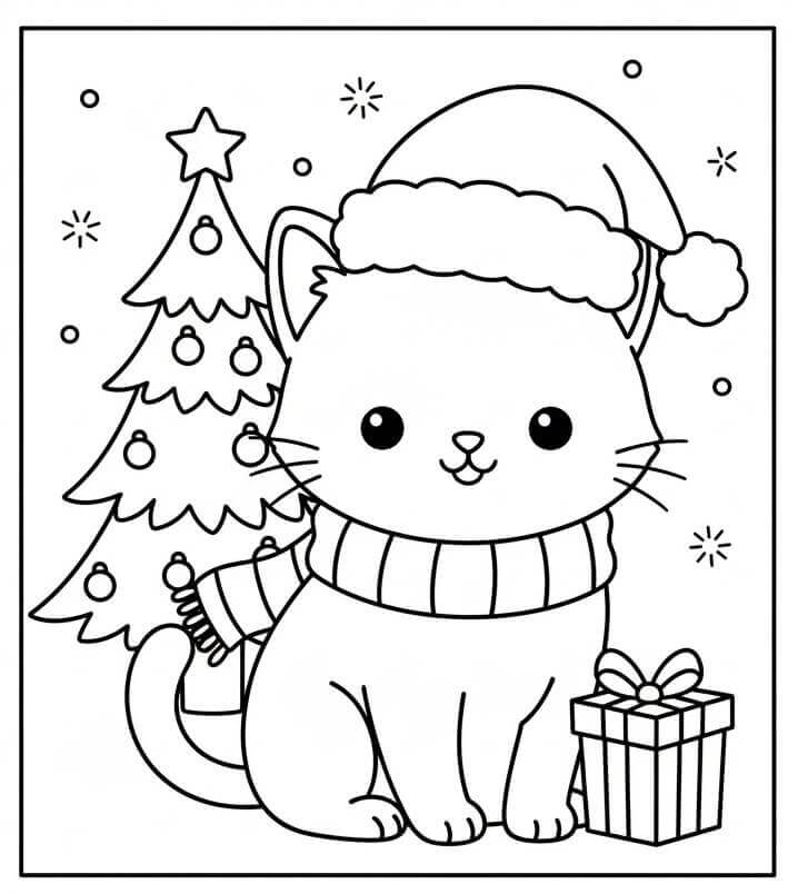 Csinos karácsonyi macska