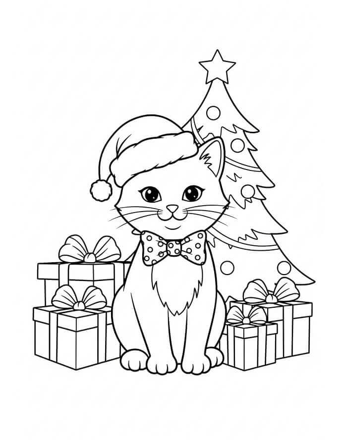 Cuki karácsonyi macska