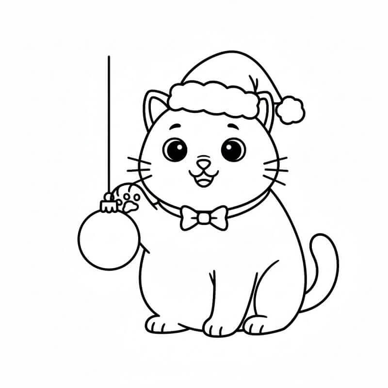 Egyszerű karácsonyi macska
